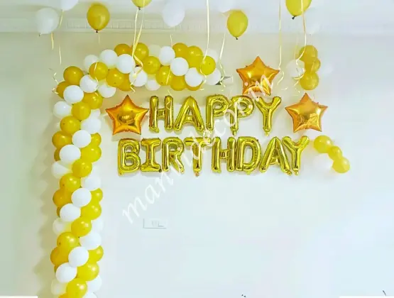 Golden White Combo Decor for Birthday